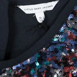 Little Marc Jacobs Multicolor Sequinned Bow Detail Short Sleeve Dress 12 Yrs For Kids -Cheap Marc Jacobs Store luxury kids marc jacobs new girls clothing p116296 005