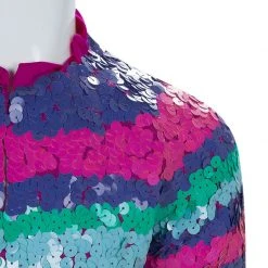 Little Marc Jacobs Multicolor Sequin Embellished Striped Jacket 6 Yrs For Kids -Cheap Marc Jacobs Store luxury kids marc jacobs new girls clothing p63968 0006