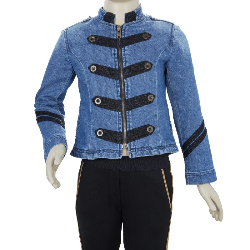 Little Marc Jacobs Contrast Lurex Embroidered Denim Jacket 5 Yrs For Kids 2 Little Marc Jacobs Contrast Lurex Embroidered Denim Jacket 5 Yrs For Kids - Image 2