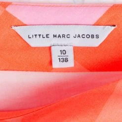 Little Marc Jacobs Neon Orange Checkered One Shoulder Dress 10 Yrs For Kids -Cheap Marc Jacobs Store luxury kids marc jacobs used girls clothing p93821 0005