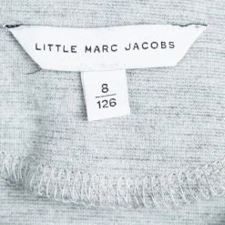 Little Marc Jacobs Grey Knit Long Sleeve Dress 8 Yrs For Kids -Cheap Marc Jacobs Store luxury kids marc jacobs used girls clothing p97158 005