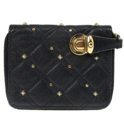 Marc Jacobs Quilted Zip Black Phyton-Effect Leather Wallet For Men
