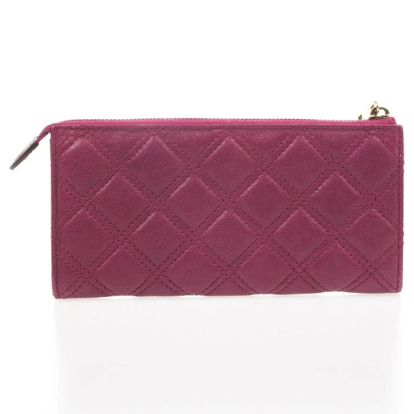 Marc Jacobs Fuchsia Quilted Leather Double Pocket Zip Wallet For Men 3 Marc Jacobs Fuchsia Quilted Leather Double Pocket Zip Wallet For Men - Image 3
