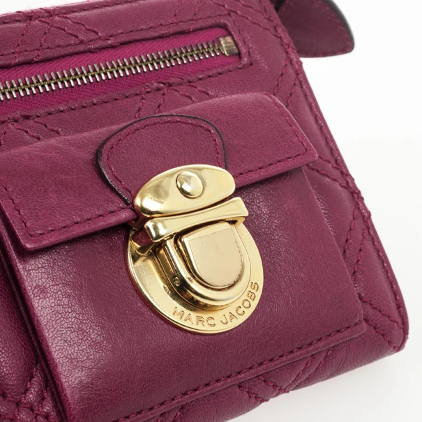 Marc Jacobs Fuchsia Quilted Leather Double Pocket Zip Wallet For Men 8 Marc Jacobs Fuchsia Quilted Leather Double Pocket Zip Wallet For Men - Image 8