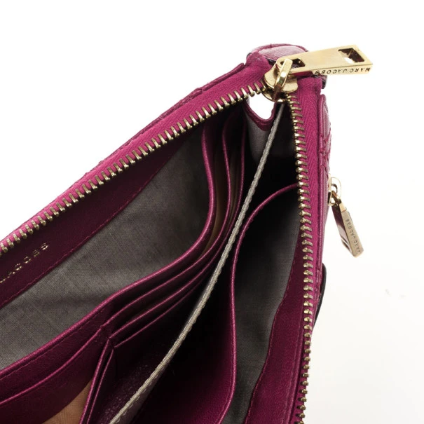 Marc Jacobs Fuchsia Quilted Leather Double Pocket Zip Wallet For Men 10 Marc Jacobs Fuchsia Quilted Leather Double Pocket Zip Wallet For Men - Image 10
