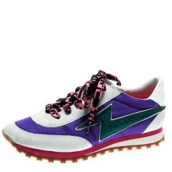 Marc Jacobs Multicolor Fabric And Suede Lightning Bolt Platform Sneakers Size 36 For Women
