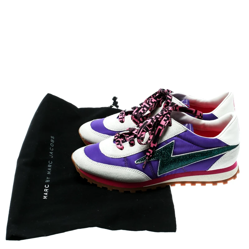 Marc Jacobs Multicolor Fabric And Suede Lightning Bolt Platform Sneakers Size 36 For Women 8 Marc Jacobs Multicolor Fabric And Suede Lightning Bolt Platform Sneakers Size 36 For Women - Image 8