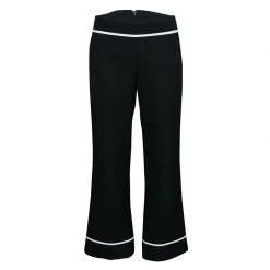 Marc Jacobs Black Doublefaced Wool Contrast Grosgrain Trim Ankle Pants M For Women