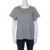 Marc Jacobs Grey Cotton Repeated Logo Print T Shirt L For Women