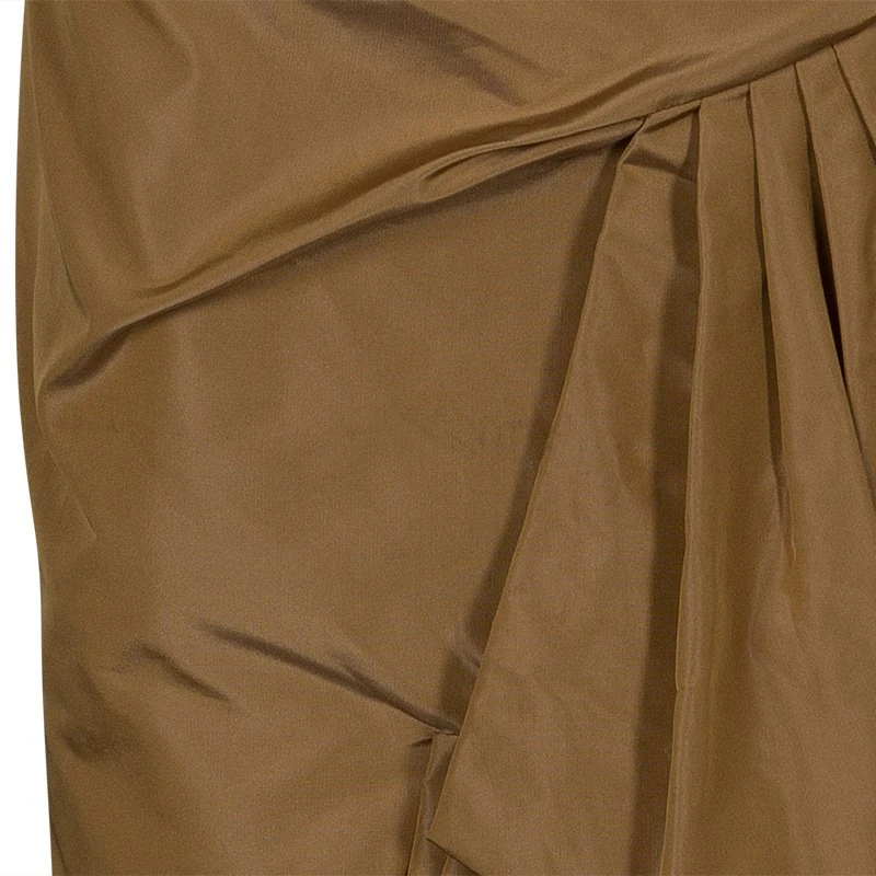 Marc Jacobs Tan Gathered Silk Skirt S For Women 6 Marc Jacobs Tan Gathered Silk Skirt S For Women - Image 6