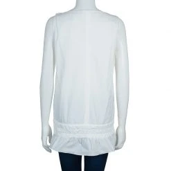 Marc Jacobs White Smocked Top S For Women -Cheap Marc Jacobs Store luxury women marc jacobs new clothes p54354 003