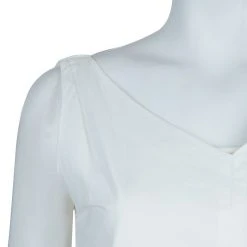 Marc Jacobs White Smocked Top S For Women -Cheap Marc Jacobs Store luxury women marc jacobs new clothes p54354 005