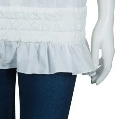 Marc Jacobs White Smocked Top S For Women -Cheap Marc Jacobs Store luxury women marc jacobs new clothes p54354 006