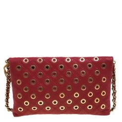 Marc Jacobs Red Leather Eyelets Sandy Shoulder Bag For Women -Cheap Marc Jacobs Store luxury women marc jacobs new handbags p101562 004