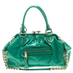 Marc Jacobs Green Patent Leather Stam Satchel For Women