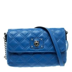 Marc Jacobs Blue Quilted Leather Day To Night Single Crossbody Bag For Women