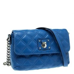 Marc Jacobs Blue Quilted Leather Day To Night Single Crossbody Bag For Women -Cheap Marc Jacobs Store luxury women marc jacobs new handbags p137042 0003