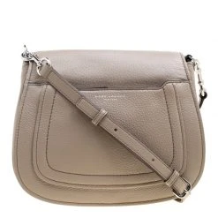 Marc Jacobs Beige Leather Empire City Saddle Crossbody Bag For Women