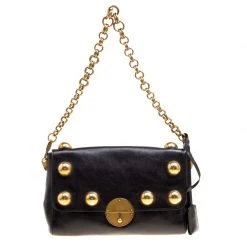 Marc Jacobs Black Leather Small Studded Gotham Shoulder Bag For Women