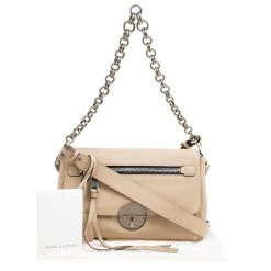 Marc Jacobs Beige Pebbled Leather Small Big Apple Gotham Shoulder Bag For Women -Cheap Marc Jacobs Store luxury women marc jacobs new handbags p167251 010