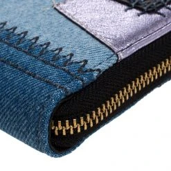 Marc Jacobs Blue Denim Patchwork Zip Around Wallet For Women -Cheap Marc Jacobs Store luxury women marc jacobs new handbags p272421 003