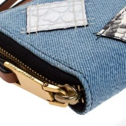 Marc Jacobs Blue Denim Patchwork Zip Around Wallet For Women -Cheap Marc Jacobs Store luxury women marc jacobs new handbags p272421 004