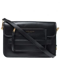 Marc Jacobs Black Leather Large Madison Shoulder Bag For Women