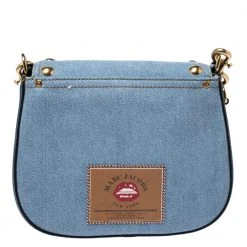 Marc Jacobs Blue Denim And Leather Small Studded Nomad Crossbody Bag For Women -Cheap Marc Jacobs Store luxury women marc jacobs new handbags p272930 006