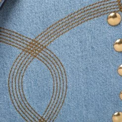 Marc Jacobs Blue Denim And Leather Small Studded Nomad Crossbody Bag For Women -Cheap Marc Jacobs Store luxury women marc jacobs new handbags p272930 007