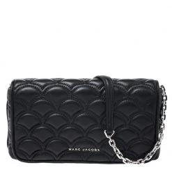 Marc Jacobs Black Leather Matelasse Crossbody Bag For Women