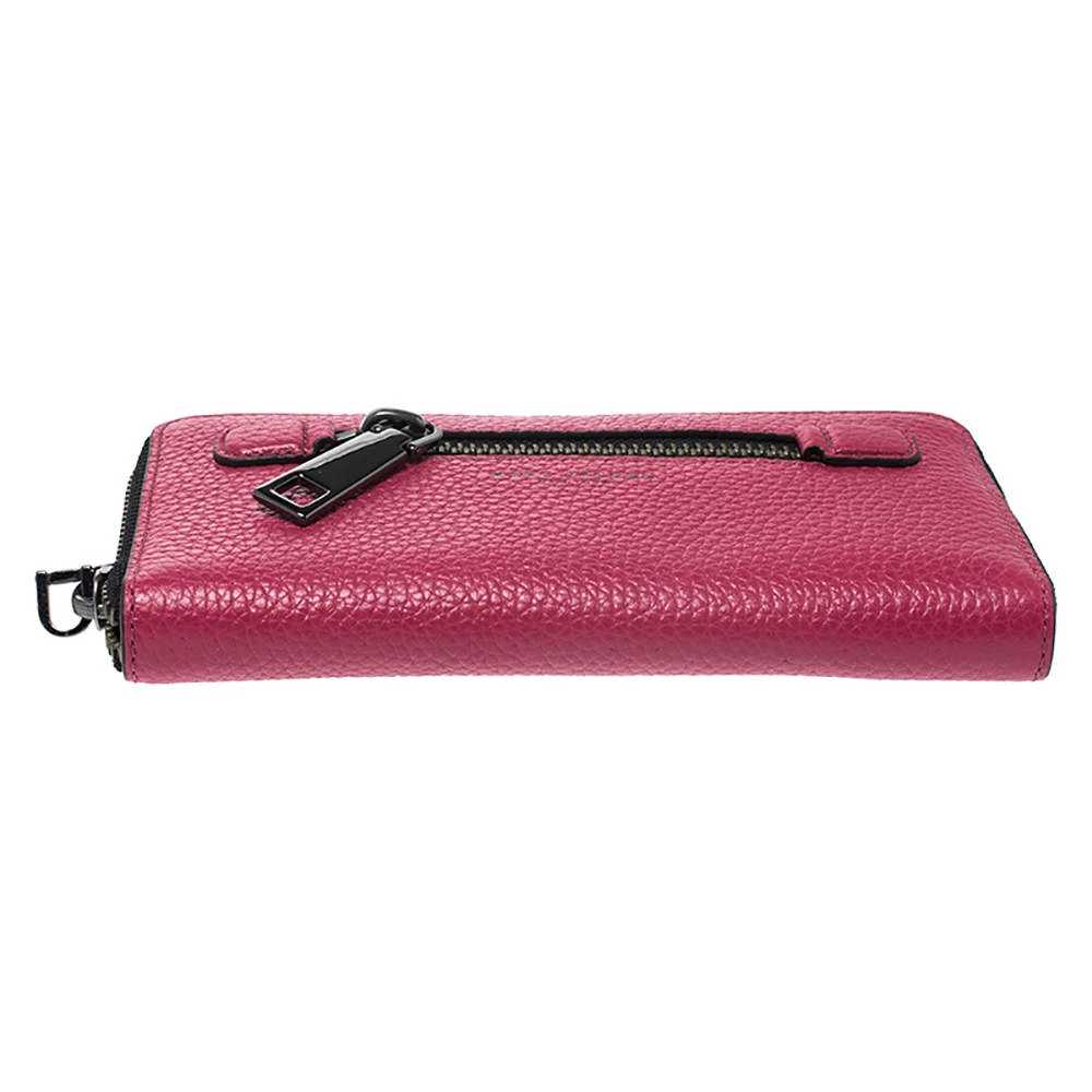 Marc Jacobs Raspberry Pink Leather Gotham Zip Around Wallet For Women 6 Marc Jacobs Raspberry Pink Leather Gotham Zip Around Wallet For Women - Image 6
