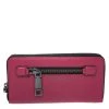 Marc Jacobs Raspberry Pink Leather Gotham Zip Around Wallet For Women