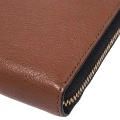 Marc Jacobs Caramel Brown Leather Zip Around Wallet For Women -Cheap Marc Jacobs Store luxury women marc jacobs new handbags p273070 002