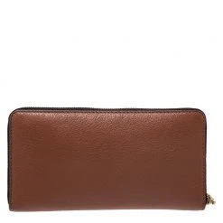 Marc Jacobs Caramel Brown Leather Zip Around Wallet For Women -Cheap Marc Jacobs Store luxury women marc jacobs new handbags p273070 004