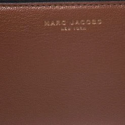 Marc Jacobs Caramel Brown Leather Zip Around Wallet For Women -Cheap Marc Jacobs Store luxury women marc jacobs new handbags p273070 006