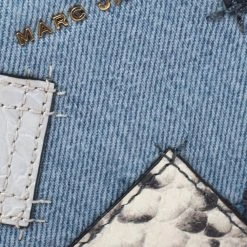 Marc Jacobs Blue Denim Patchwork Wristlet Zip Around Wallet For Women -Cheap Marc Jacobs Store luxury women marc jacobs new handbags p273088 008