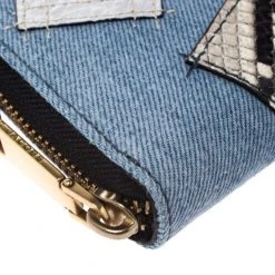 Marc Jacobs Blue Denim Patchwork Wristlet Zip Around Wallet For Women -Cheap Marc Jacobs Store luxury women marc jacobs new handbags p273088 1582013376 010