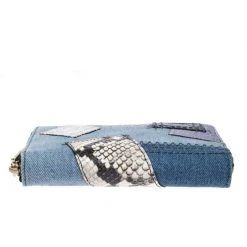 Marc Jacobs Blue Denim Patchwork Wristlet Zip Around Wallet For Women -Cheap Marc Jacobs Store luxury women marc jacobs new handbags p273088 1582013380 012