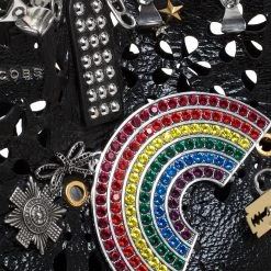 Marc Jacobs Black Laser Cut Leather Embellished Wingman Tote For Women -Cheap Marc Jacobs Store luxury women marc jacobs new handbags p279926 003