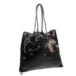 Marc Jacobs Black Laser Cut Leather Embellished Wingman Tote For Women -Cheap Marc Jacobs Store luxury women marc jacobs new handbags p279926 004