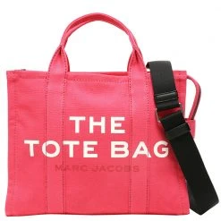 Marc Jacobs Bright Pink Leather The Small Traveler Tote Bag For Women