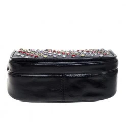 Marc Jacobs Black Patent Leather Jewel Embellished Courier Crossbody Bag For Women -Cheap Marc Jacobs Store luxury women marc jacobs new handbags p393129 007