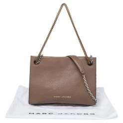 Marc Jacobs Pale Brown Leather Double Link 27 Shoulder Bag For Women -Cheap Marc Jacobs Store luxury women marc jacobs new handbags p473024 004