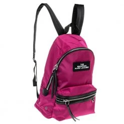 Marc Jacobs Pink/Black Nylon And Leather Medium Backpack For Women -Cheap Marc Jacobs Store luxury women marc jacobs new handbags p480188 009
