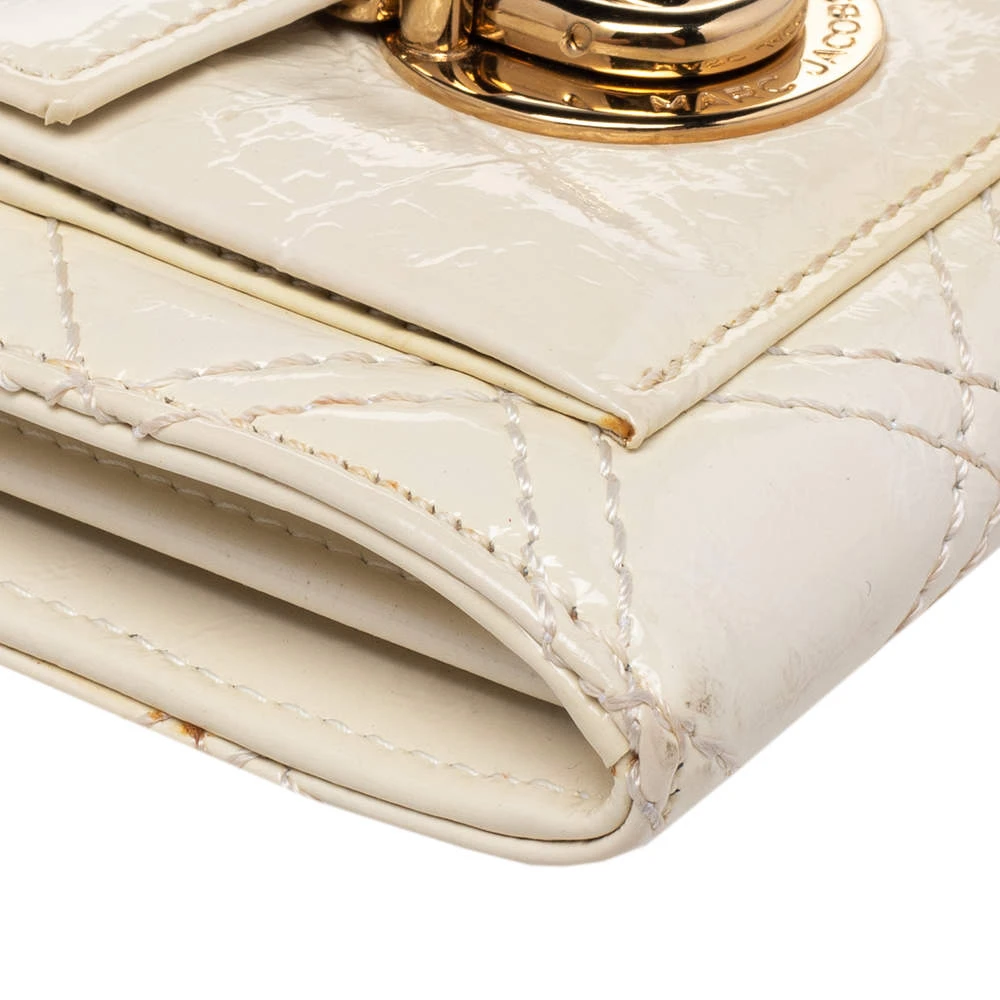 Marc Jacobs Cream Patent Leather Double Pocket Wallet For Women 9 Marc Jacobs Cream Patent Leather Double Pocket Wallet For Women - Image 9
