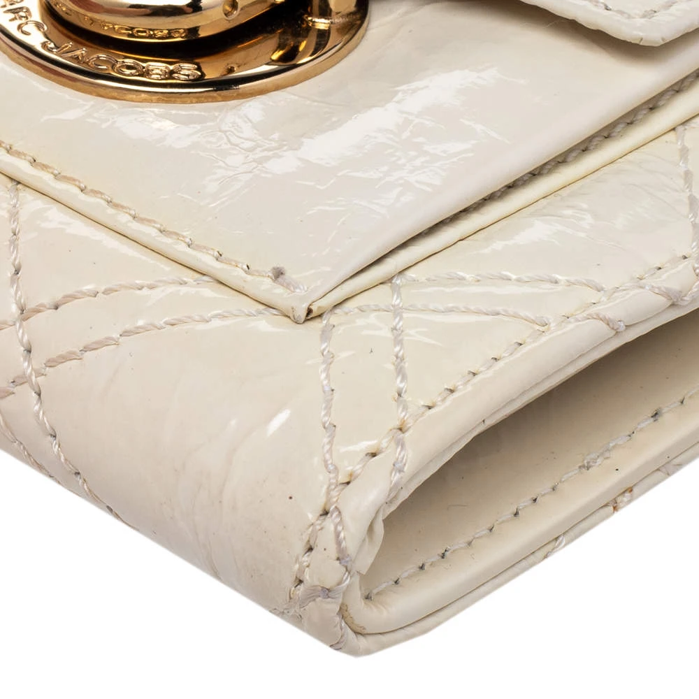 Marc Jacobs Cream Patent Leather Double Pocket Wallet For Women 10 Marc Jacobs Cream Patent Leather Double Pocket Wallet For Women - Image 10