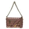 Marc Jacobs Vintage Rose Leather Small Studded Gotham Shoulder Bag For Women