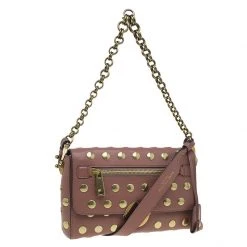 Marc Jacobs Vintage Rose Leather Small Studded Gotham Shoulder Bag For Women -Cheap Marc Jacobs Store luxury women marc jacobs new handbags p50108 003