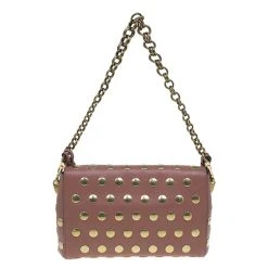 Marc Jacobs Vintage Rose Leather Small Studded Gotham Shoulder Bag For Women -Cheap Marc Jacobs Store luxury women marc jacobs new handbags p50108 004