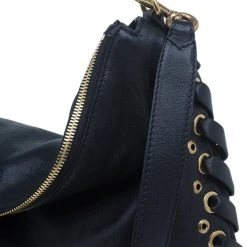 Marc Jacobs Black Leather Laces Nomad Hobo For Women -Cheap Marc Jacobs Store luxury women marc jacobs new handbags p50408 006